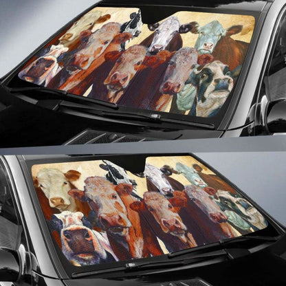 Auto Sun Shades - Cow