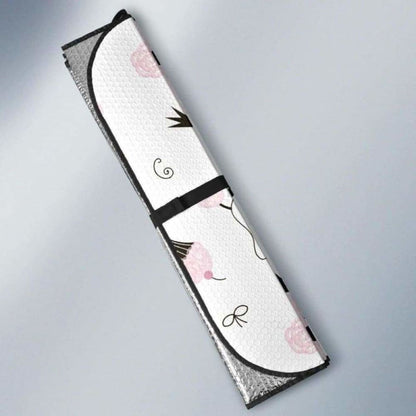 Poodle Dog Rose Cake Pattern Car Auto Sun Shades