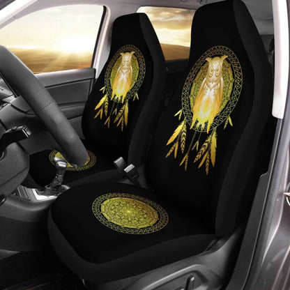 Owl Dream Catcher Gold - Owl Car Seat Covers
