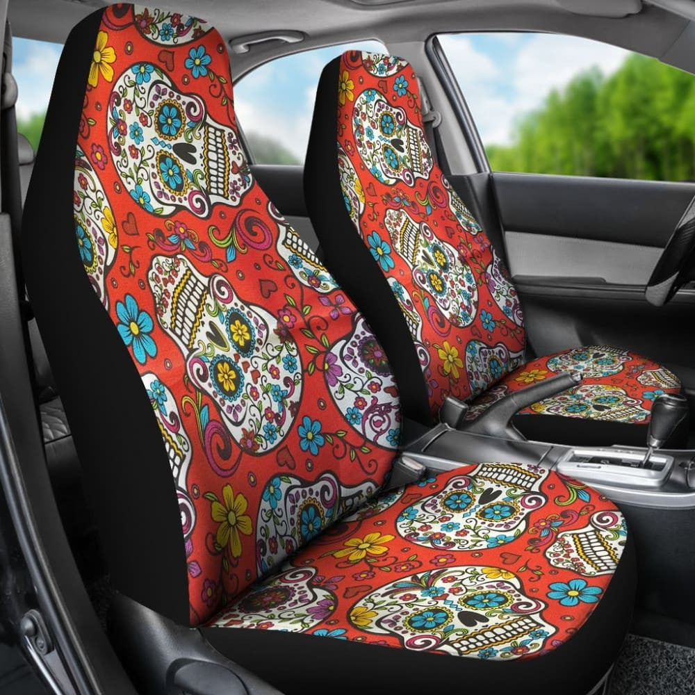 Pcs Sugar Skull Car Seat Covers
