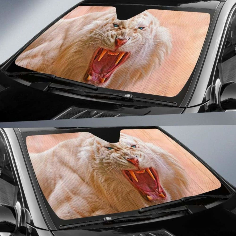 White Tiger RoaringK Car Sun Shade