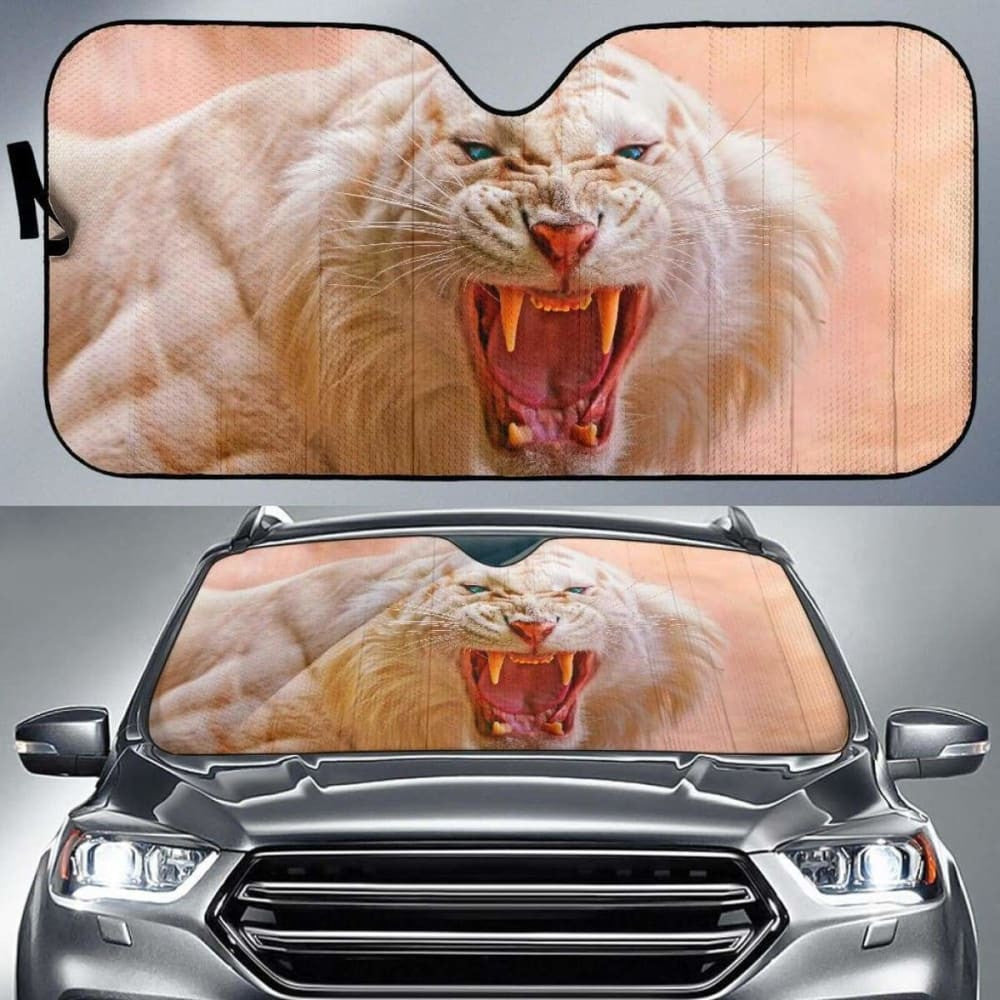 White Tiger RoaringK Car Sun Shade