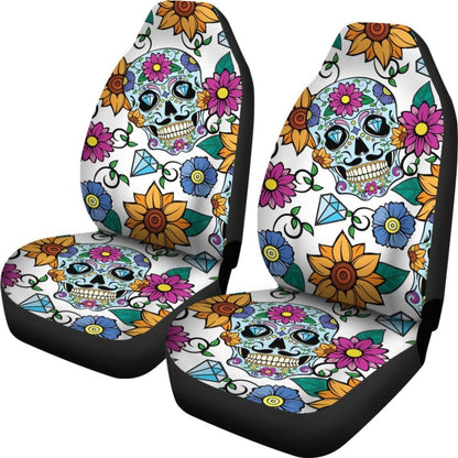 Diamond Sugar Skull Car Seat Covers