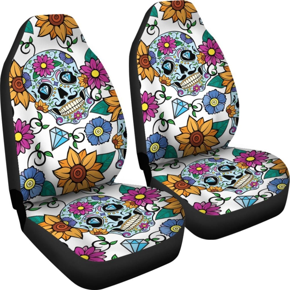 Diamond Sugar Skull Car Seat Covers