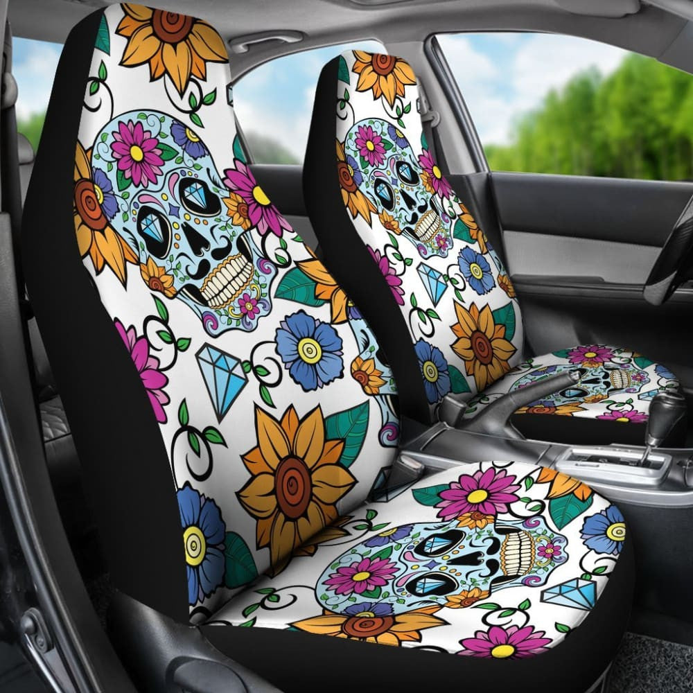 Diamond Sugar Skull Car Seat Covers