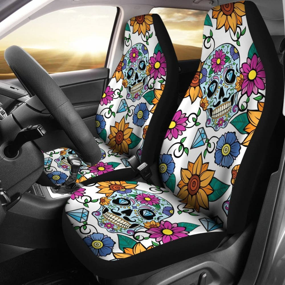 Diamond Sugar Skull Car Seat Covers