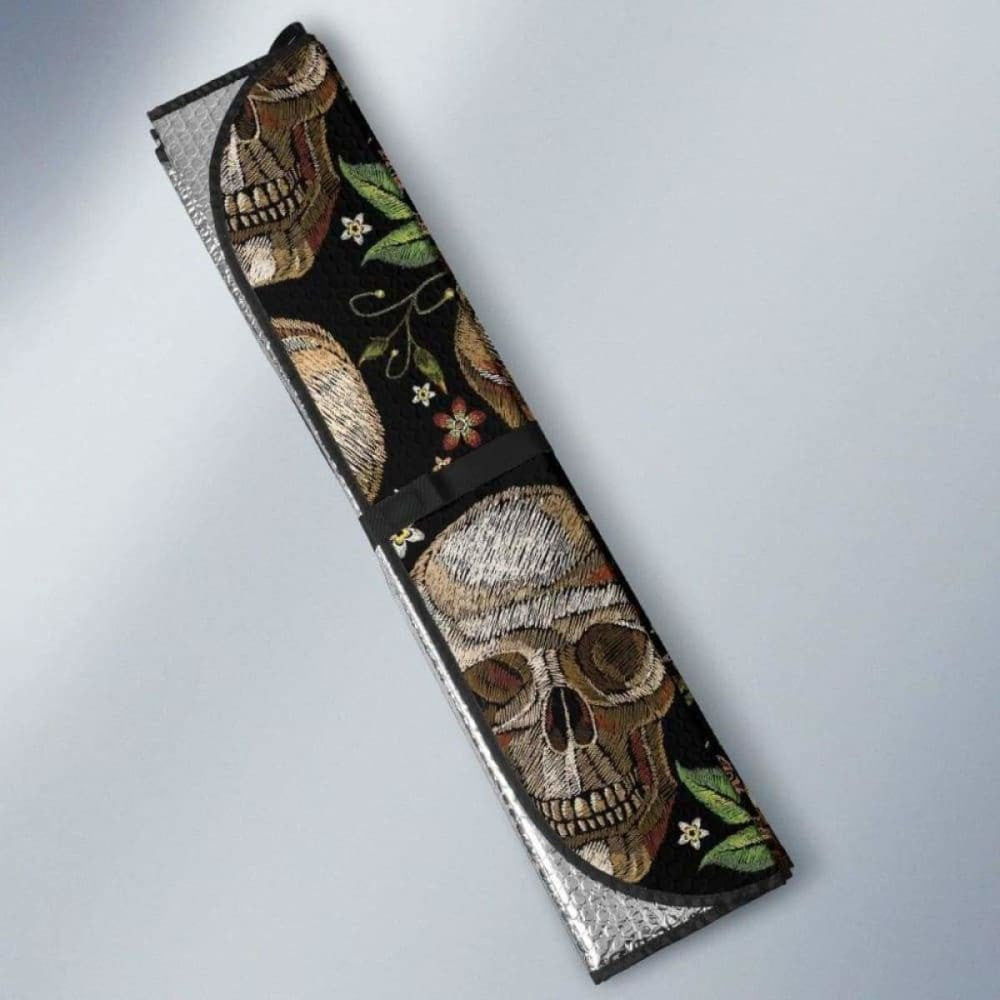 Skull Rose Humming Bird Flower Pattern Car Auto Sun Shades
