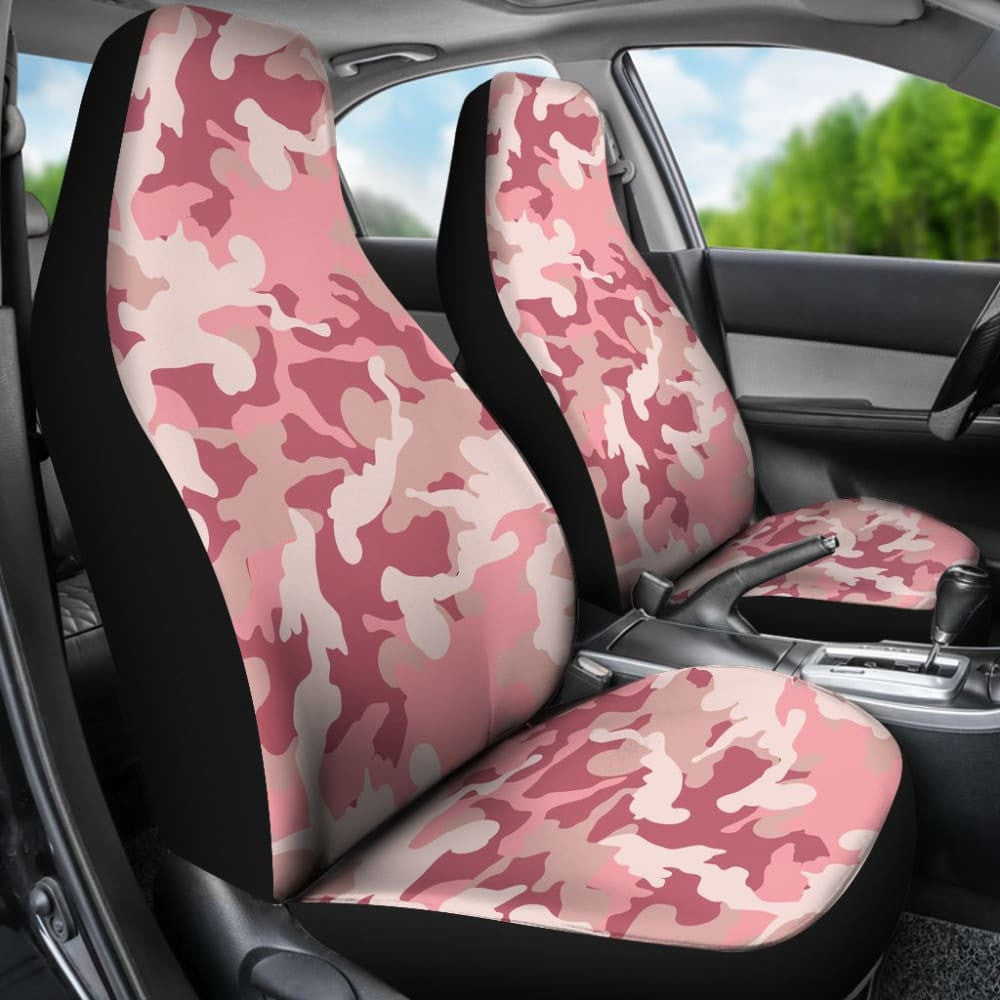 Blush Pink And Rose Camouflage Car Seat Covers Set Camo Seat Protectors
