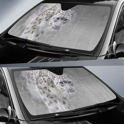 Snow Leopard Car Sun Shade