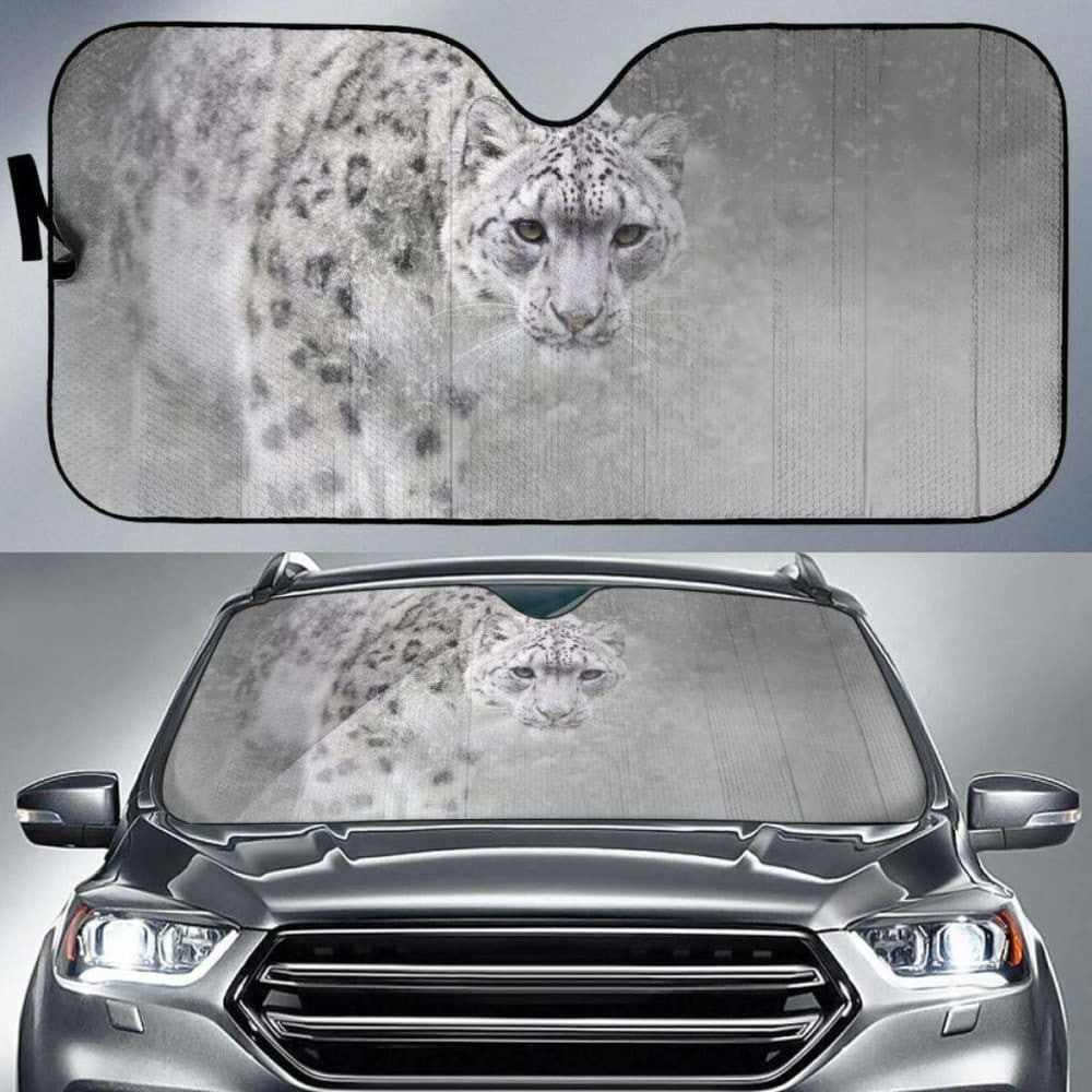 Snow Leopard Car Sun Shade