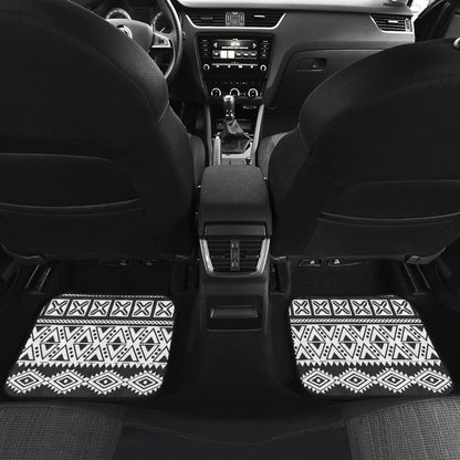 Aztec Pattern Black And White Car Mat