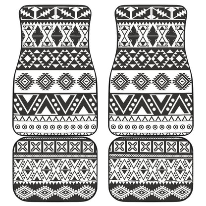 Aztec Pattern Black And White Car Mat