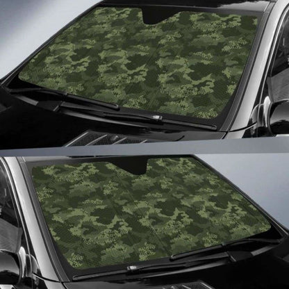 Digital Green Camo Camouflage Pattern Car Auto Sun Shades