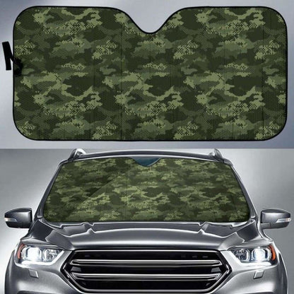 Digital Green Camo Camouflage Pattern Car Auto Sun Shades