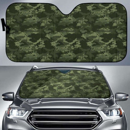 Digital Green Camo Camouflage Pattern Car Auto Sun Shades