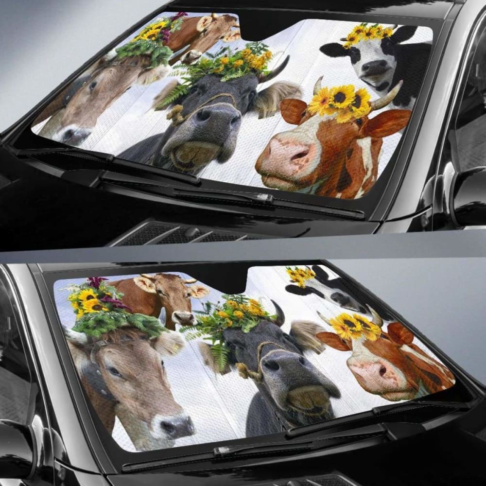 Auto Sun Shades - Cow