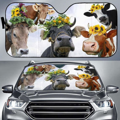 Auto Sun Shades - Cow