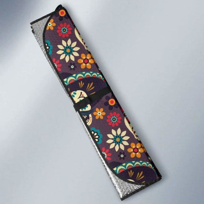 Sugar Skulls Flower Maxican Pattern Car Auto Sun Shades