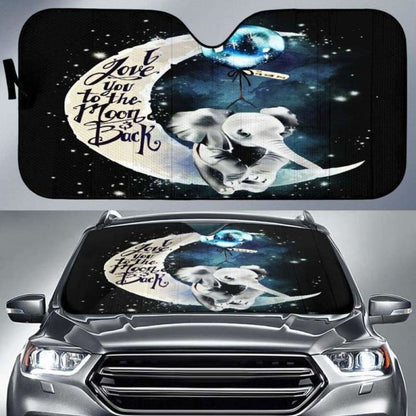 Elephant Moon And Back Car Auto Sun Shades