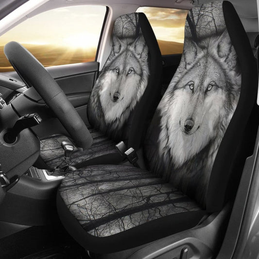 Gray Wolf Car Seat Covers