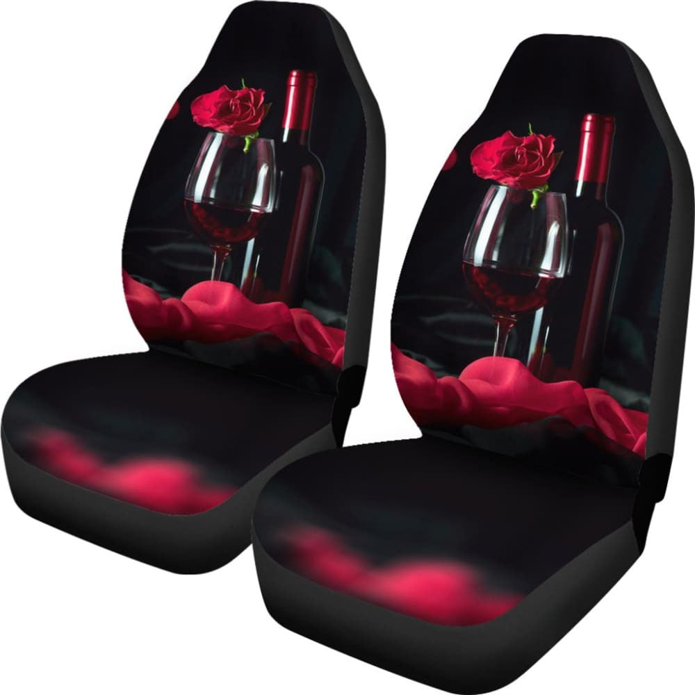 Romatic Couple Red Wine for Wine Lovers Car Seat Covers