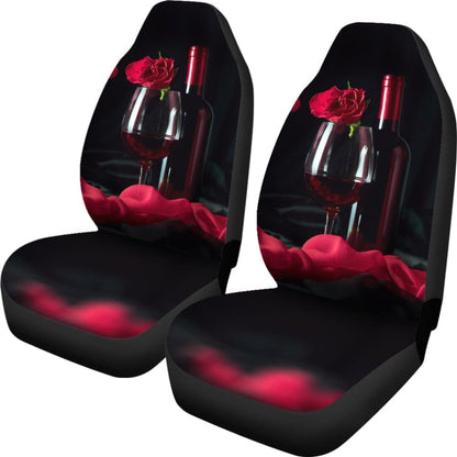 Romatic Couple Red Wine for Wine Lovers Car Seat Covers