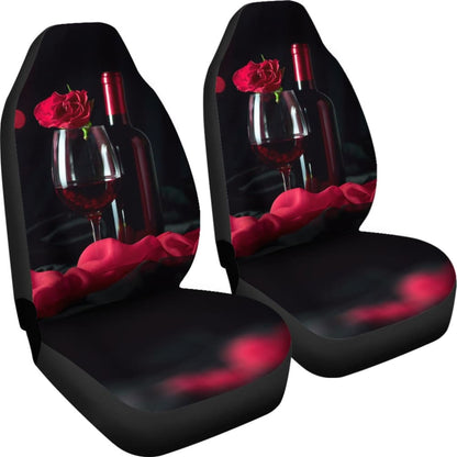 Romatic Couple Red Wine for Wine Lovers Car Seat Covers