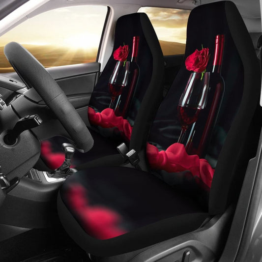 Romatic Couple Red Wine for Wine Lovers Car Seat Covers