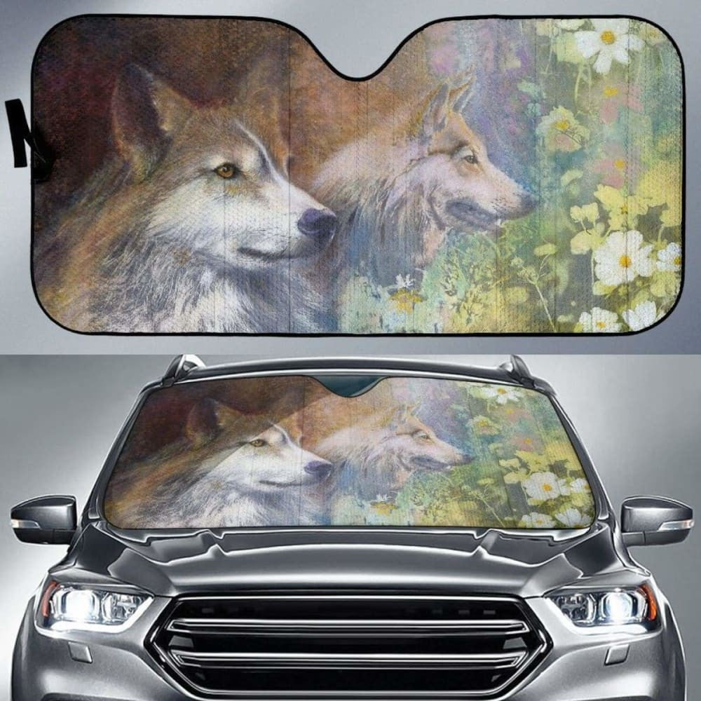 Car Sun Shade With Wolf Print Denton Lund