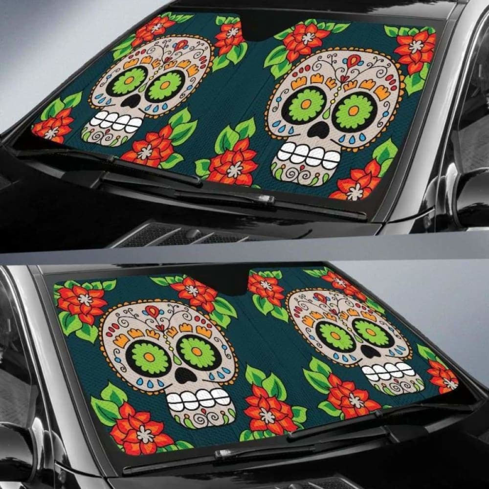 Sugar Skull Car Auto Sun Shade