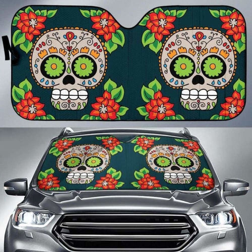 Sugar Skull Car Auto Sun Shade