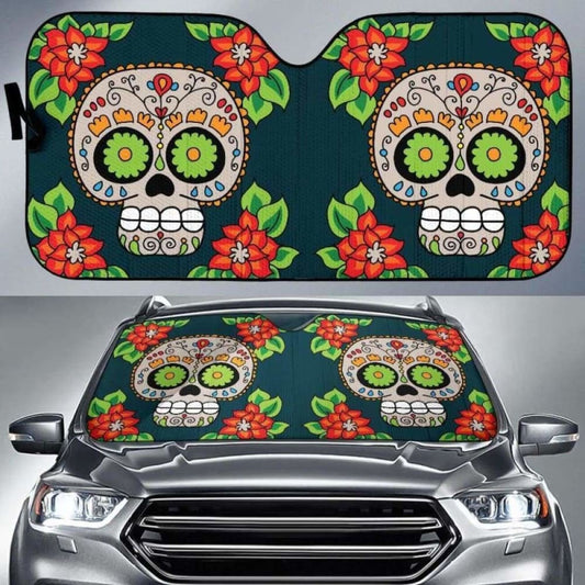 Sugar Skull Car Auto Sun Shade