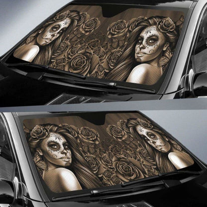 Calavera Girl - Sepia - Auto Sun Shade