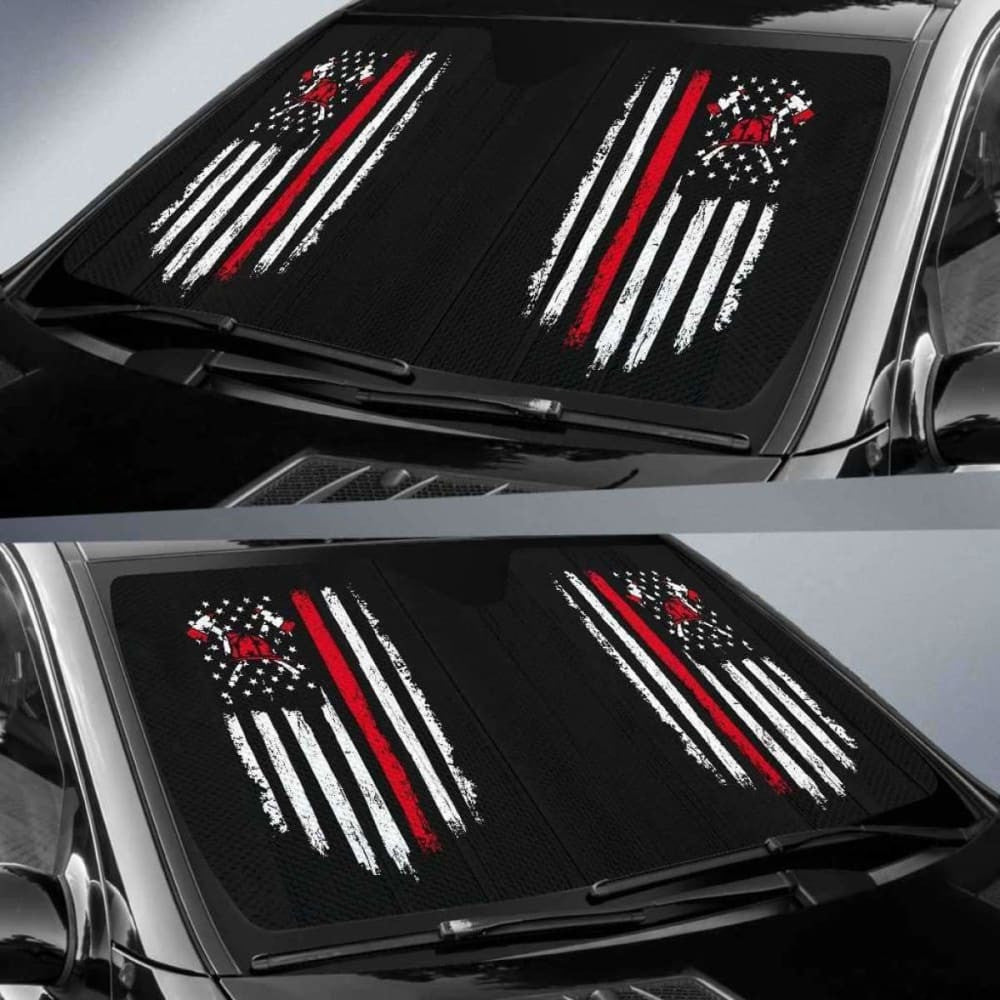 Firefighter Axe Flag Auto Sun Car Shades