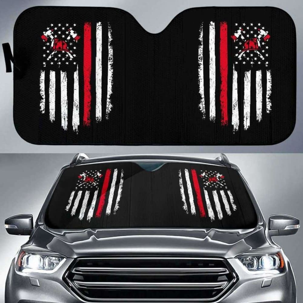 Firefighter Axe Flag Auto Sun Car Shades