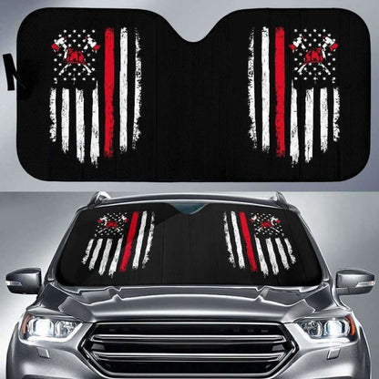 Firefighter Axe Flag Auto Sun Car Shades