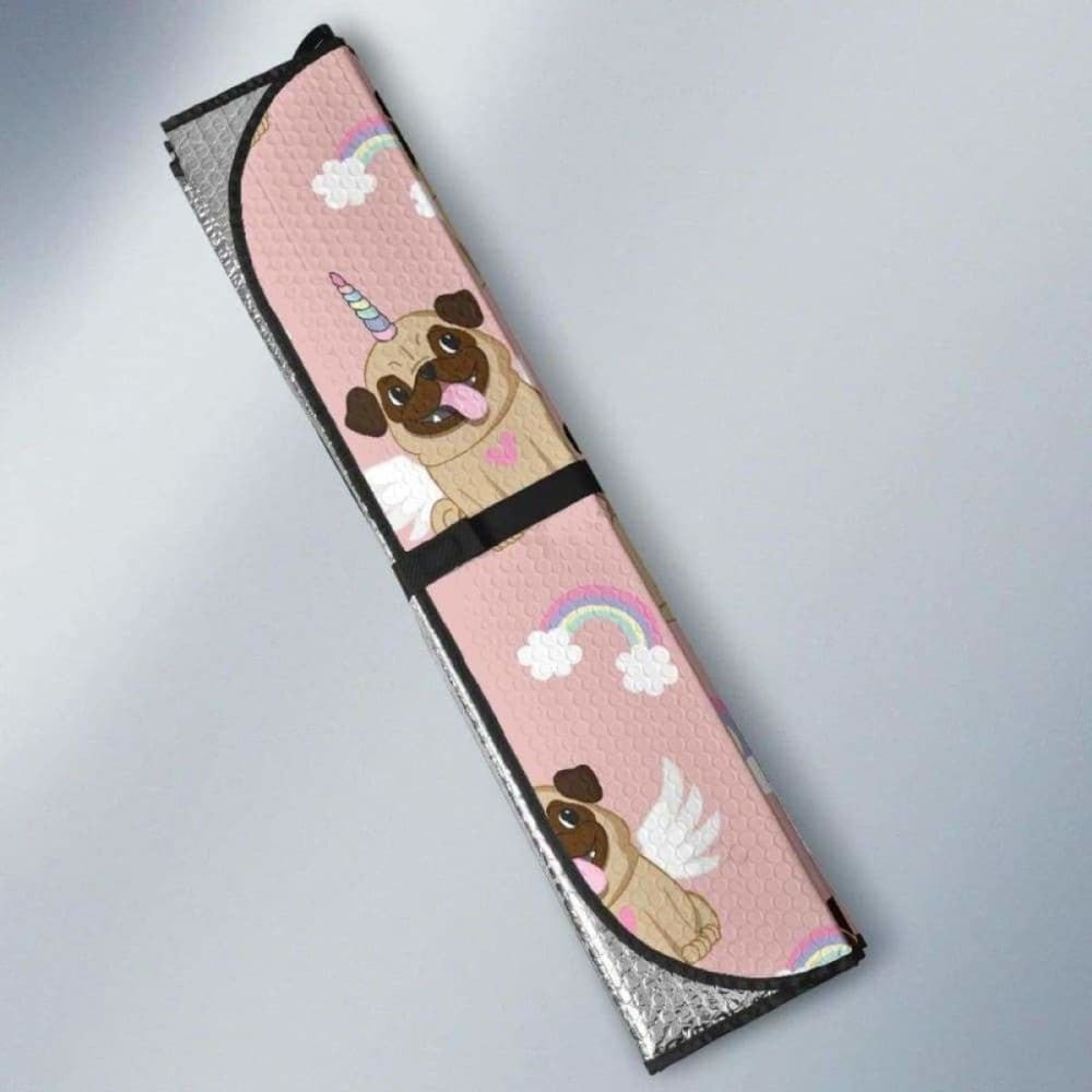 Cute Unicorn Pug Pattern Car Auto Sun Shades