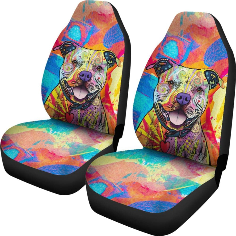 Colorful Pitbull Cute Pitbulls Dog Lover Car Seat Covers