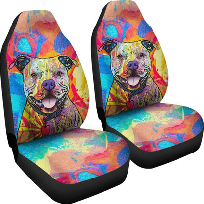 Colorful Pitbull Cute Pitbulls Dog Lover Car Seat Covers