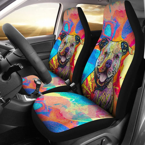 Colorful Pitbull Cute Pitbulls Dog Lover Car Seat Covers