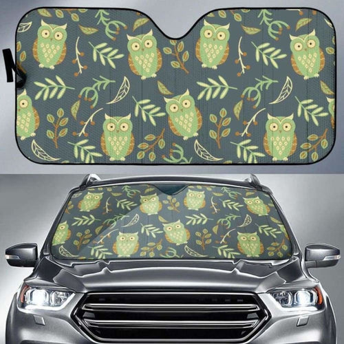 Cute Owls Leaves Pattern Car Auto Sun Shades