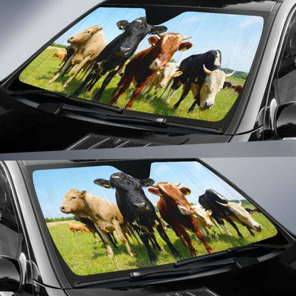 Auto Sun Shades - Cow