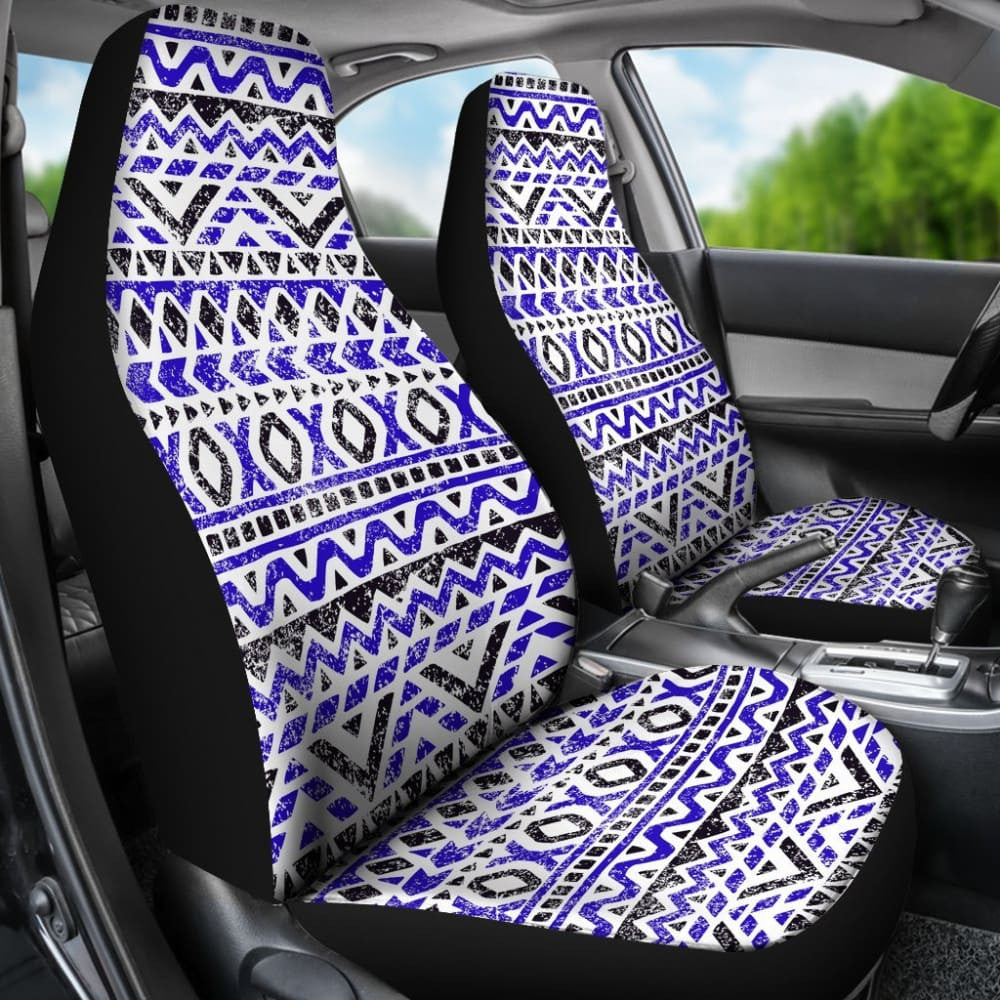 Aztec Deep Blue And Black Car Seat Covers