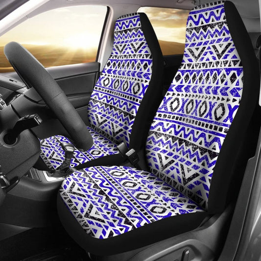 Aztec Deep Blue And Black Car Seat Covers