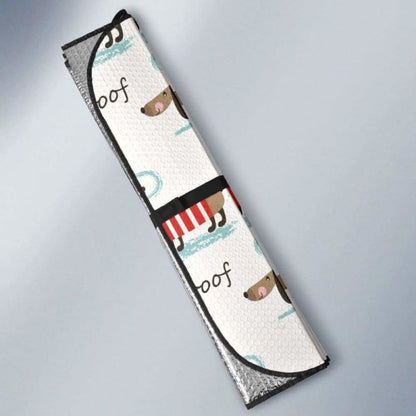 Cute Dachshund Bone Pattern Car Auto Sun Shades