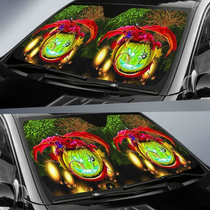 Celtic Halloween Auto Sun Shades - Celtic Dragon With Pumpkin And Tree Of Life