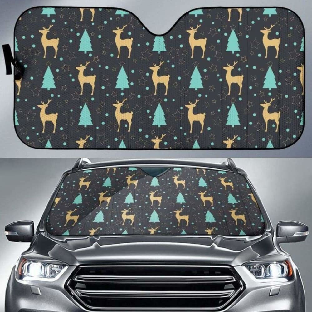 Deers Star Tree Pattern Car Auto Sun Shades