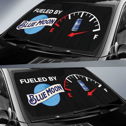 Fueled By Blue Moon Car Sun Shade Beer Sun Visor