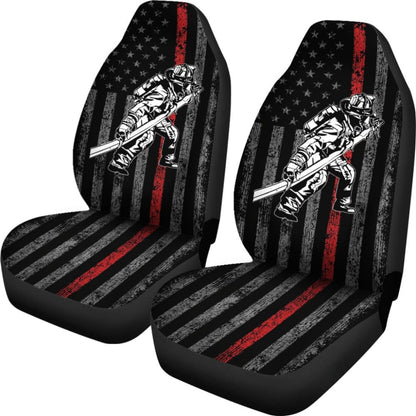 Firefighter Gift American Flag Thin Red Line Fireman Car Seat Covers