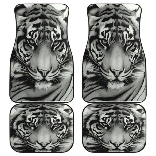 White Tiger Animal Car Floor Mats